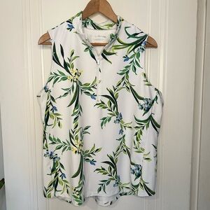Tommy Bahama Aubrey Floral Glow SL Mock White Size XL